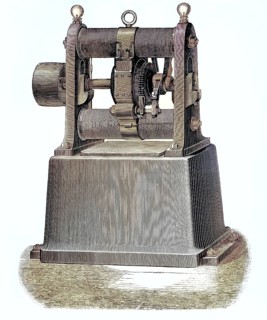 Gramme machine, an early DC dynamo, developed by Belgian electrical engineer Zénobe Théophile