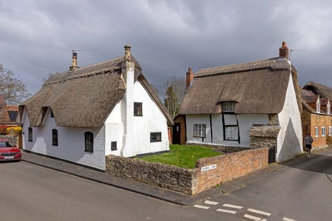 Thatched houses, timbered house, Bretforton, The Cotswolds, England, Great Britain