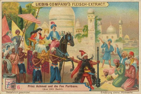 Picture series Prince Achmed and the Fairy Paribanu, Prince Achmed on a horse, accompanied by the