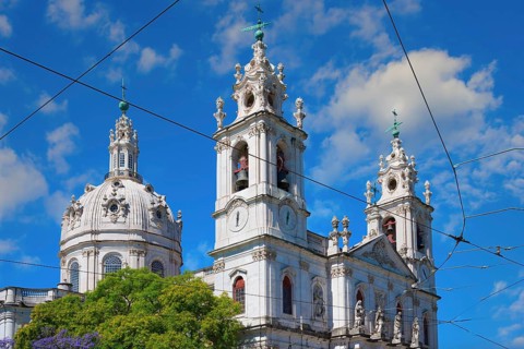 Exterior view of the Estrela Basilica and Convent of the Most Sacred Heart of Jesus, Lisbon,