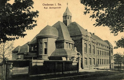 The Royal District Court in Oederan, Saxony, around 1912, Germany, authentic reproduction of an old