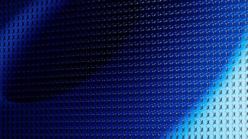 This abstract design showcases a 3D structure in shades of blue, perfect for creating a tech-savvy