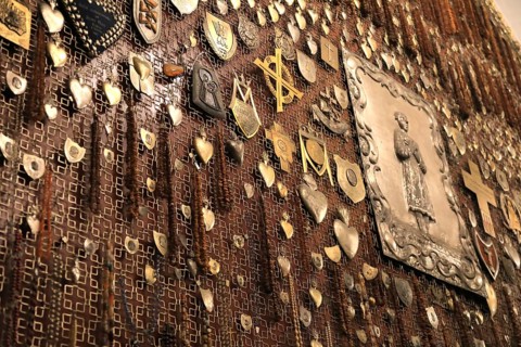 Collection of votive offerings, called Wota, in the chapel of the miraculous image in Jasna Gora