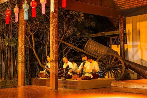 Thai music group plays at Old Chiang Mai Cultural Center, Chiang Mai, Thailand