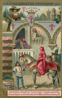 Picture series Italian provinces, picture shows the poet Dante Alighieri in 1301 as an ambassador