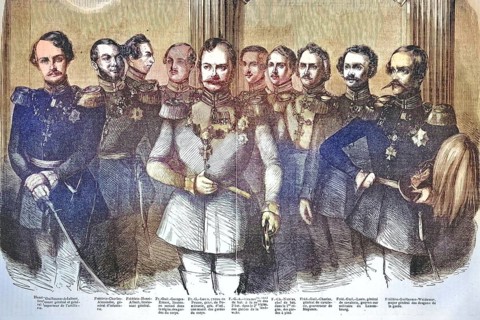 Members of the Master's Curia from the Royal House. The graphic documents the opening of the First