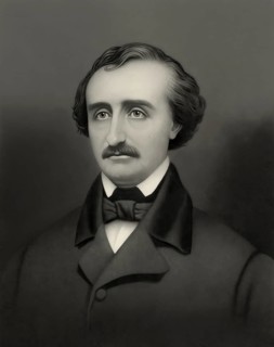 Portrait of Edgar Allan Poe, 1809 – 1849, American writer, digitally edited according to a