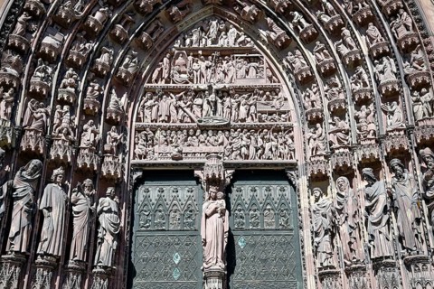 Cathédrale Notre Dame de Strasbourg, Strasbourg Cathedral, detail, UNESCO World Heritage Site,