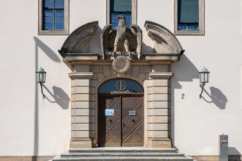 Former main portal of the district court, built 1938 to 1941, Sieboldstr. 2, Erlangen, Middle