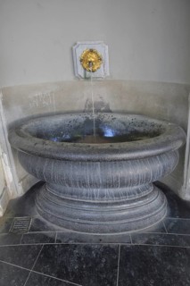 Kaiserquelle and mineral spring as drinking fountain, drinking water, thermal spring, lion figure,