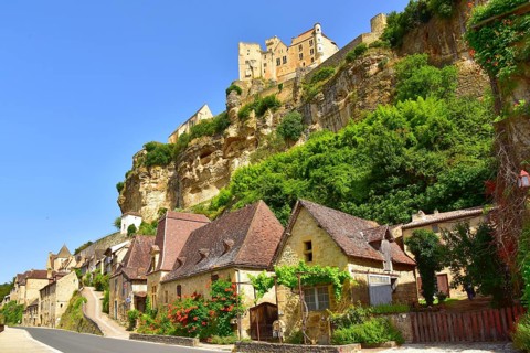 Beynac Castle in Beynac-et-Cazenac in the Dordogne department, in the Nouvelle-Aquitaine region,