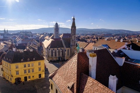 Geisskirche vom Feuerturm, Sopron, Sopronkohida, Panonnia, Hungary