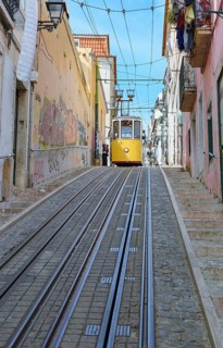 View of the Bica Funicular, Lisbon, Portugal