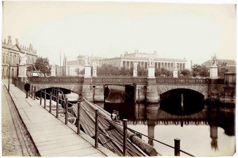 Schlossbrücke, Berlin, Karl Friedrich Schinkel, historic bridge with statues over a river in urban