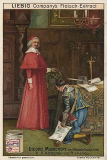 Picture series The Three Musketeers, The scene shows the young D'Artagnan kneeling in front of