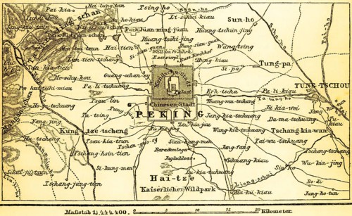 Map of Beijing and surrounding area, Beijing, China, Asia, Imperial City and Summer Palace,