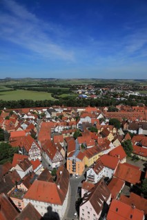 Old town, city view from above, from Daniel church tower, Nördlingen, Nördlingen, Donau-Ries