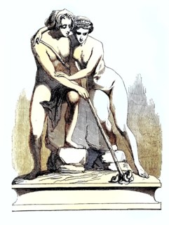 Daphnis and Chloe, the romantic shepherd story. Two abandoned foundlings are raised by shepherd