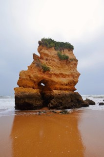 Rock formation on the coast, Praia Dona Ana, Lagos, Algarve, Portugal