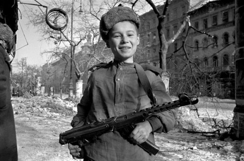 A child soldier from the Red Army, Vienna, Austria, April 1945 After the successful liberation of