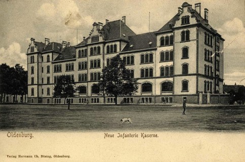 New infantry barracks in Oldenburg in Holstein, Schleswig-Holstein, Germany, authentic reproduction