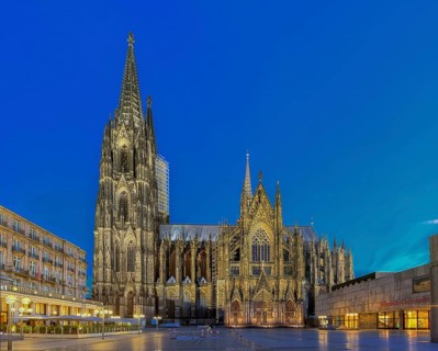 Cologne Cathedral illuminates Cologne Germany