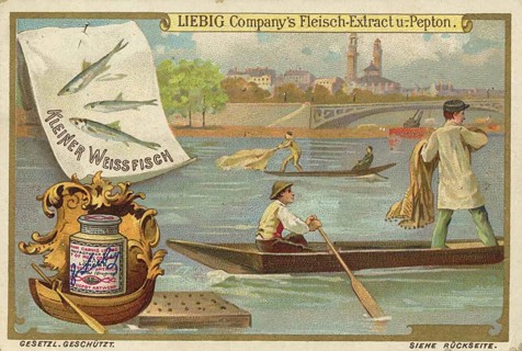 Picture series fishing, scene on the water with fishermen in boats, favorite picture, digitally