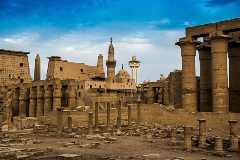 Luxor Temple and Mosque of Abu el-Haggag, UNESCO World Heritage Site, Luxor, Egypt