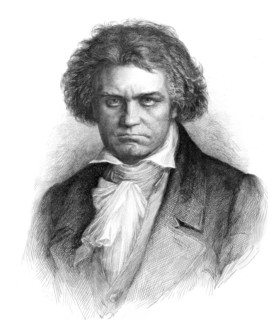 Ludwig van Beethoven, Grim facial expression, 1770 -1827, German composer, digitally edited based