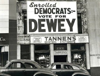 New York, USA, Financial District, election poster, Thomas E. Dewey, presidential candidate, 1948,