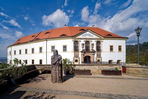 Courtyard, Decín Castle, Tetschner Castle on the Elbe, Decin, Decín, Bohemia, Czech Republic, Czech