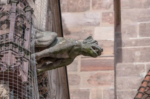 Gargoyles, no function at the Church of Our Lady, Hauptmarlkt, Middle Franconia, Bavaria, Germany