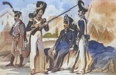 Traditional clothing styles and culture from the 19th century. Military uniforms from Germany.