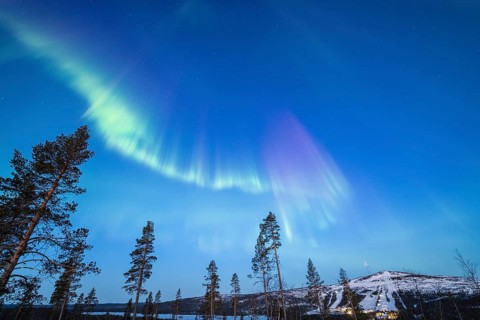 Northern Lights (Aurora borealis), Dundret, Gällivare, Norrbotten, Lapland, Sweden, April 2025