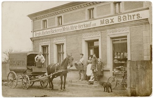 Bread bakery, shop, business, profession, twenties, village shop, flour sale, poverty, family with
