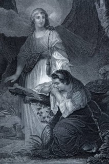 Detail from the work of art Hager by P. Rembrandt, Rembrandt van Rijn, Hagar and Ishmael, biblical
