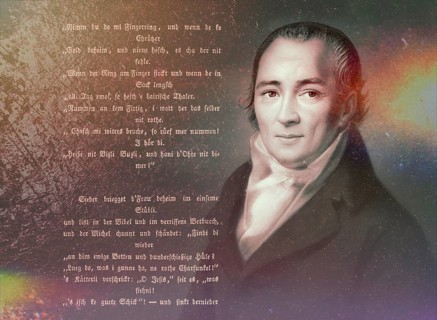 Portait with a poem, Johann Peter Hebel, 1760 - 1826, German poet, Protestant theologian and