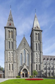 Maredsous Abbey, Abbaye de Maredsous, 19th century neo-gothic church of the Benedictine monastery