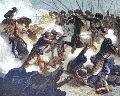 The first clash between the opposing armies on the right bank of the Danube during the