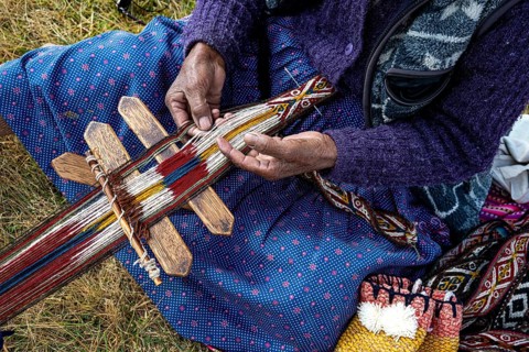 Traditional Peruvian weaving technique for belts and ribbons, typical of Quechua culture, backstrap