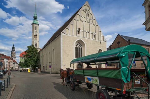 13th century Trinity Church, former monastery church of the Franciscan monastery, on the right a