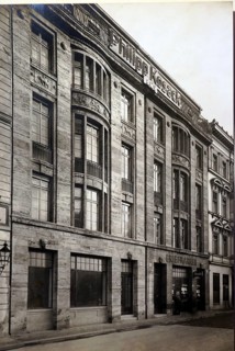 Philipp Kosack, stamp dealer, Jewish, historic commercial building with symmetrical stone façade