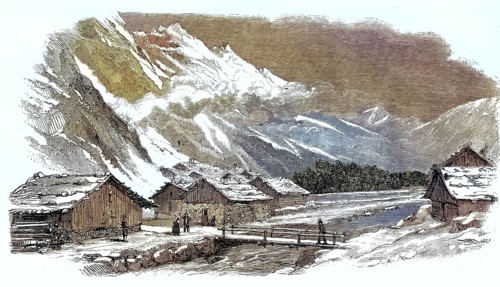 View of the village of Le Chable in the Chamonix Valley, which was recently destroyed by an