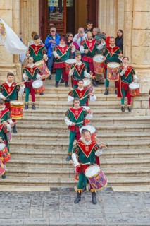 Participants wearing historical costumes on parade, Noto, Noto Valley, Sicily, Italy