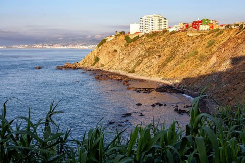 Sarchal cove from the Sarchal neighborhood, Ceuta, Spain, North Africa