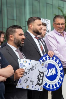 Detroit, Michigan - Members of the Neighborhood Defender Service (NDS) ask for a fair union
