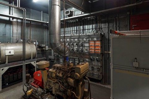 Diesel generator for energy supply in a disused nuclear bunker, built for 2, 400 people in the