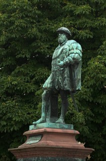 Statue, monument in honor of Duke Christoph of Württemberg, Königsstraße, Stuttgart,