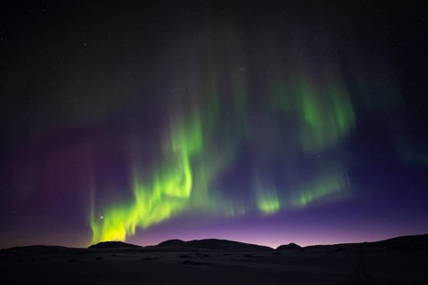 Northern Lights (Aurora borealis), Stora Sjöfallet National Park, Laponia World Heritage Site,