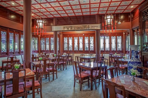 Chinese tea house interior view of Düsseldorf